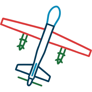 ein Piktogram das ein unbemanntes Luftfahrzeug darstellt